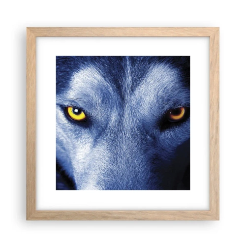 Plakat i ramme af lyst egetræ - Et hypnotiserende udseende - 30x30 cm