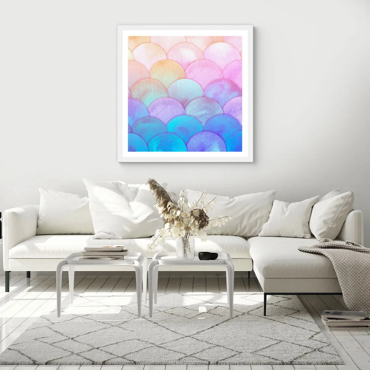 Plakat i hvid ramme - Perleskaller - 30x30 cm