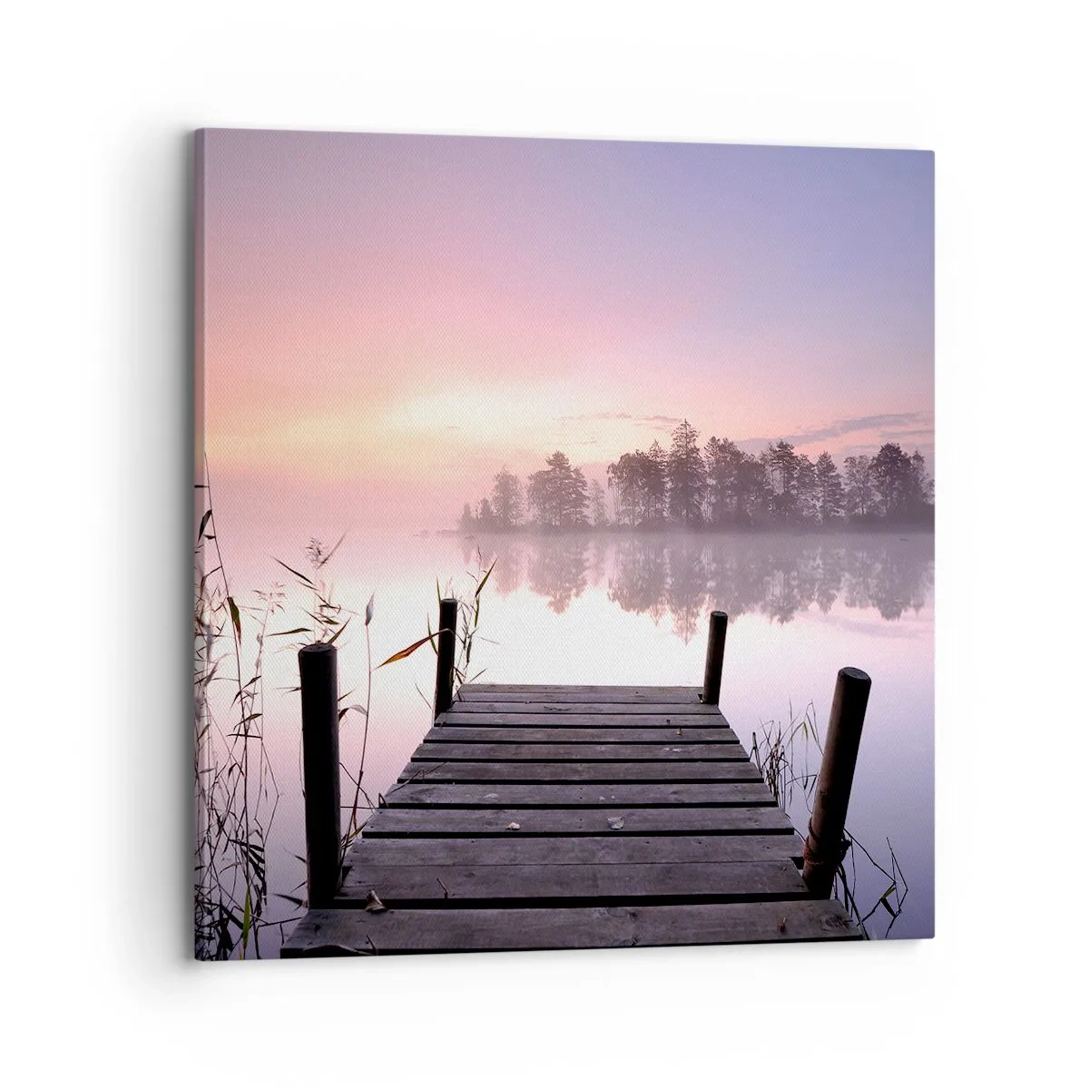 Lærredstryk - Billede på lærred - Ud af den lilla tåge... - 70x70 cm