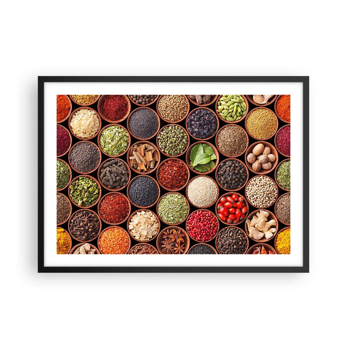 Plakat i sort ramme - Alle verdens smage - 70x50 cm