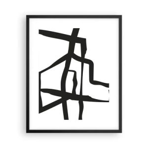Plakat i sort ramme - Sort og hvid konstruktion - 40x50 cm