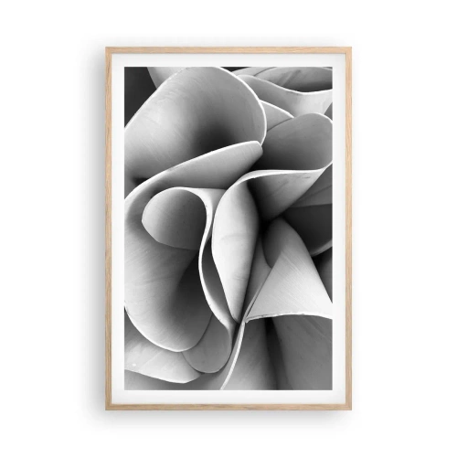 Plakat i ramme af lyst egetræ - Hvad der sker i rummet - 61x91 cm