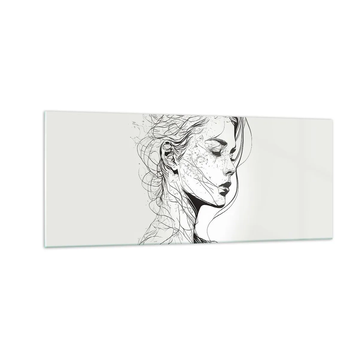 Billede på glas - Portræt i drømmeri - 100x40 cm