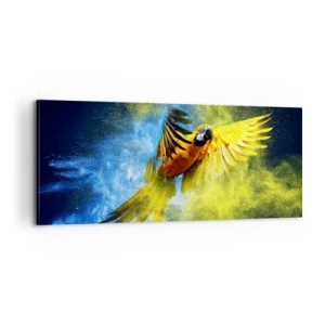 Lærredstryk - Billede på lærred - I det blå-gyldne støv - 100x40 cm