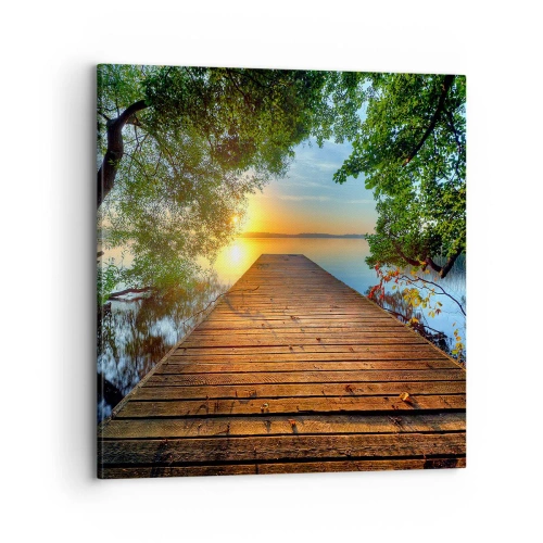 Lærredstryk - Billede på lærred - Tag dig god tid, sæt dig ned - 70x70 cm