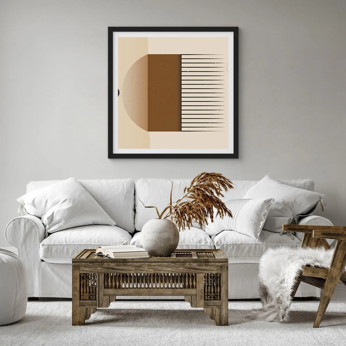 Plakat i sort ramme - Forskellige stater - 50x50 cm