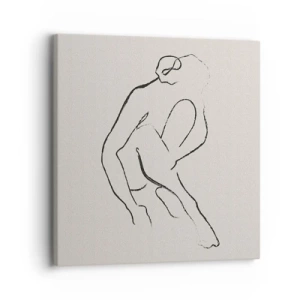 Lærredstryk - Billede på lærred - Intim skitse - 30x30 cm