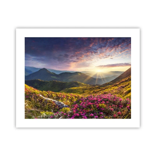 Plakat - Friskheden af en morgen i bjergene - 50x40 cm