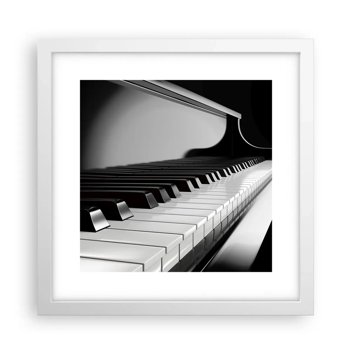 Plakat i hvid ramme - Harmoni af former og farver - 30x30 cm