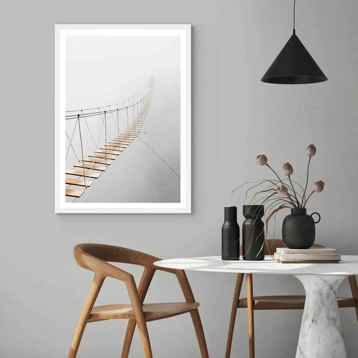 Plakat i hvid ramme - Hvor vil det føre dig hen? - 40x50 cm