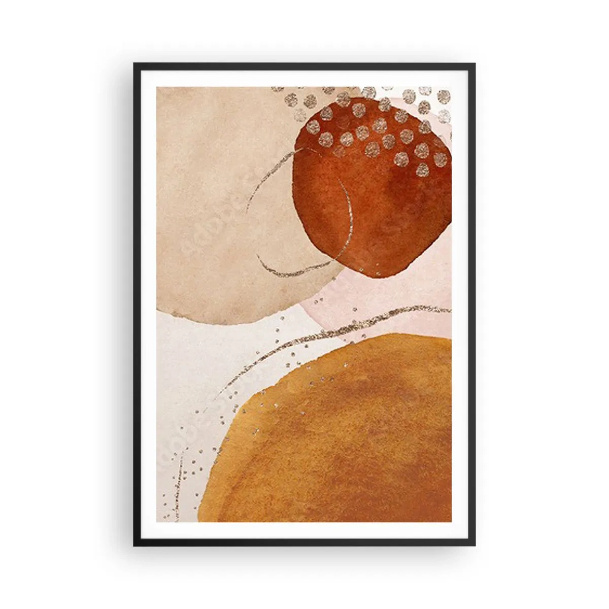 Plakat i sort ramme - Rundhed og bevægelse - 70x100 cm