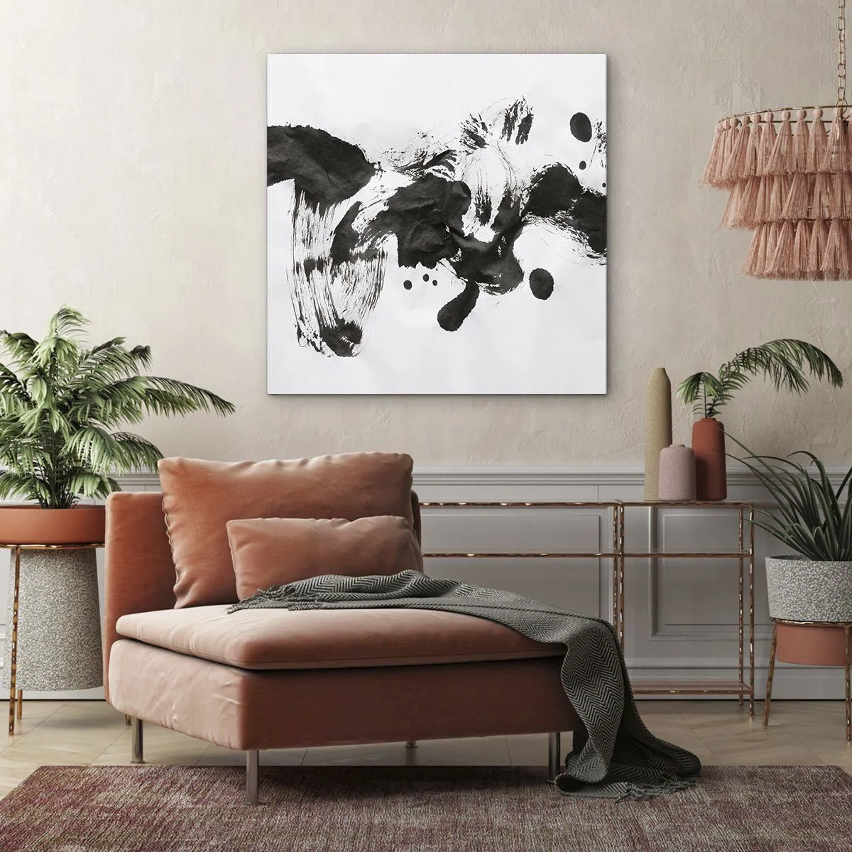 Lærredstryk - Billede på lærred - En metode i galskaben? - 60x60 cm