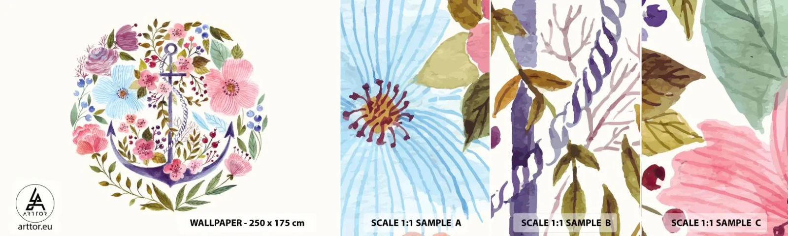 Prøve Fototapet Selvklæbende Deluxe Sticker - En sømands gode nattesøvn - Anker, Boho, Ved havet - 100x30 cm