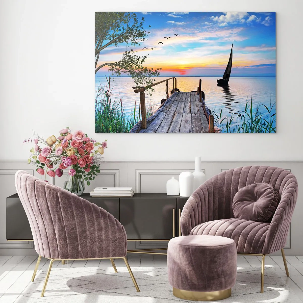 Billede på glas - Godaften - 100x70 cm