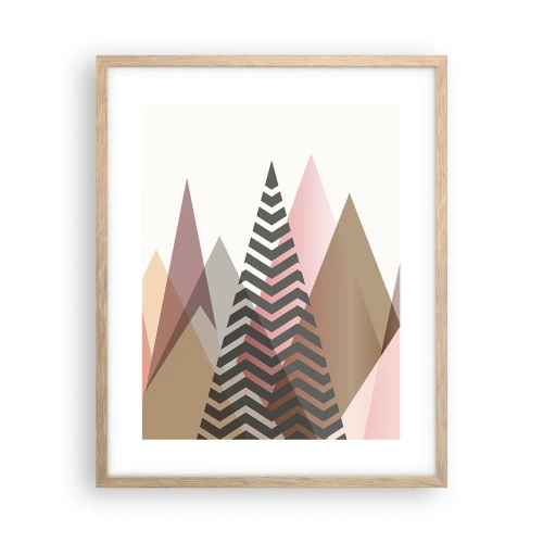 Plakat i ramme af lyst egetræ - Pyramide udsigt - 40x50 cm