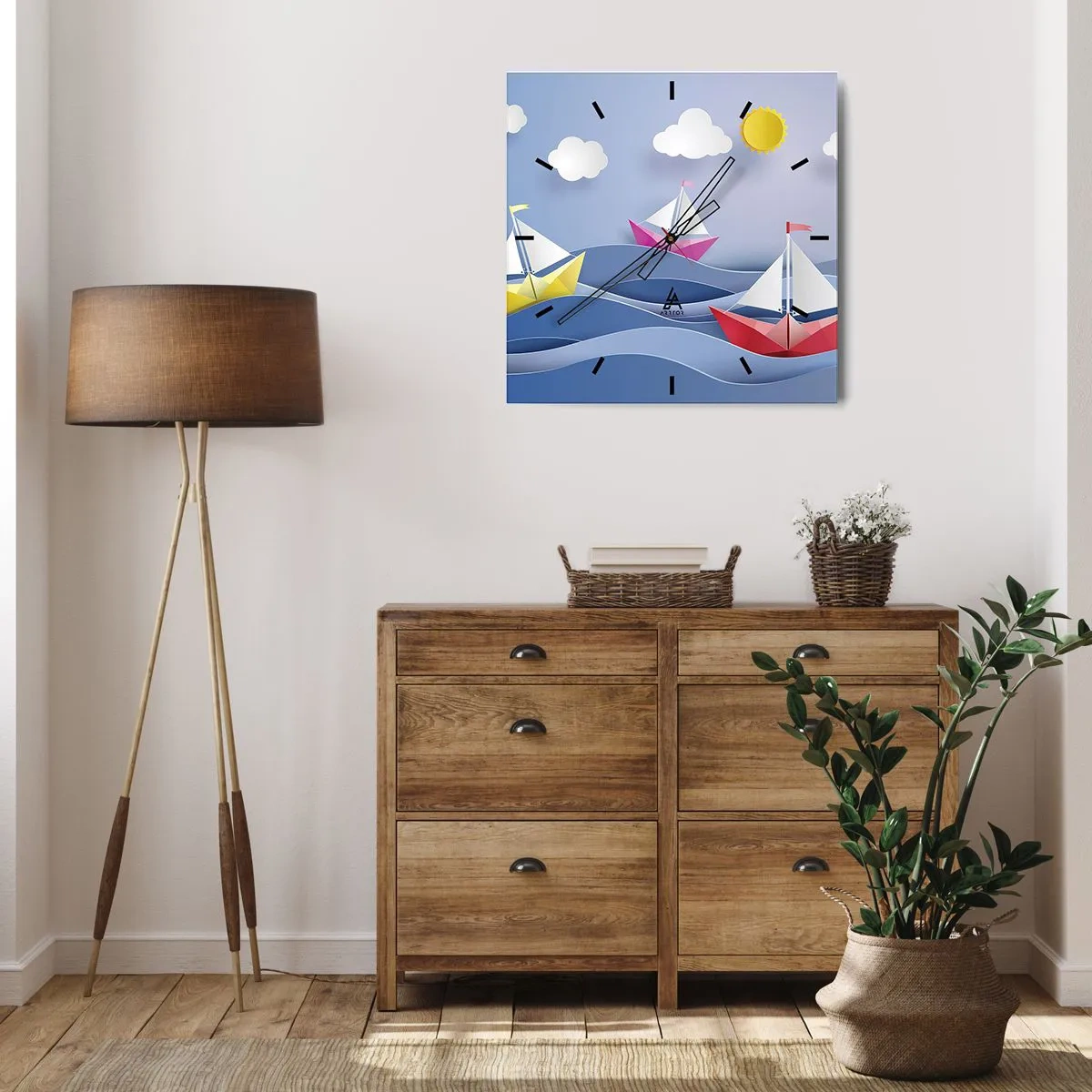 Vægur, Uret - Ah, hvor dejligt at svinge sig mellem bølgerne - 30x30 cm