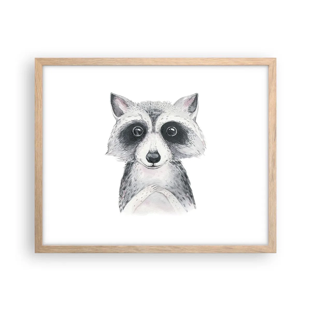 Plakat i ramme af lyst egetræ - Et øjeblik til at trække på skuldrene - 50x40 cm