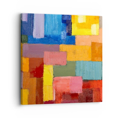 Lærredstryk - Billede på lærred - Hver især forskellige, alle farverige - 30x30 cm