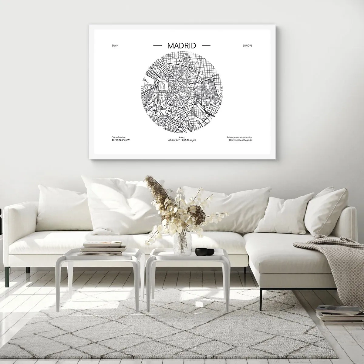 Plakat i hvid ramme - Madrids anatomi - 91x61 cm