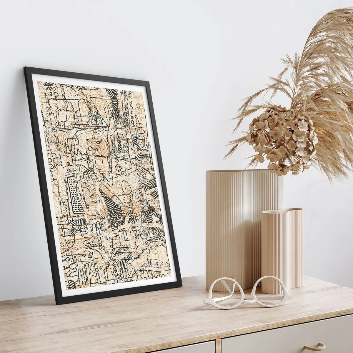 Plakat i sort ramme - Venter på at blive afkodet - 30x40 cm