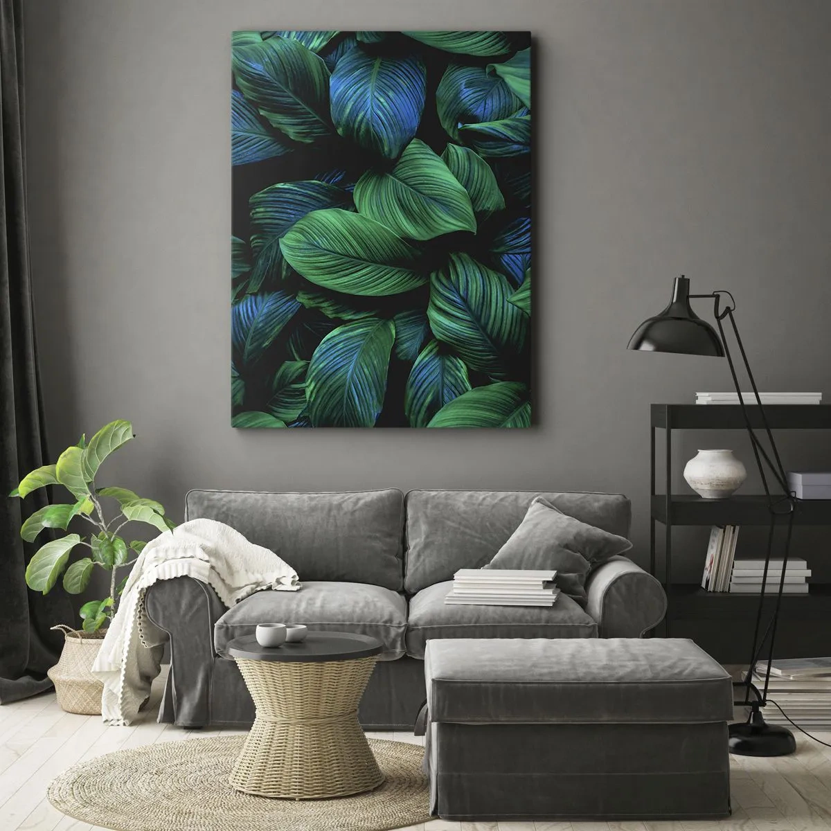 Lærredstryk - Billede på lærred - I den grønne flok - 50x70 cm