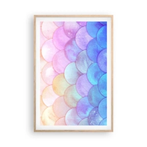 Plakat i ramme af lyst egetræ - Perleskaller - 61x91 cm