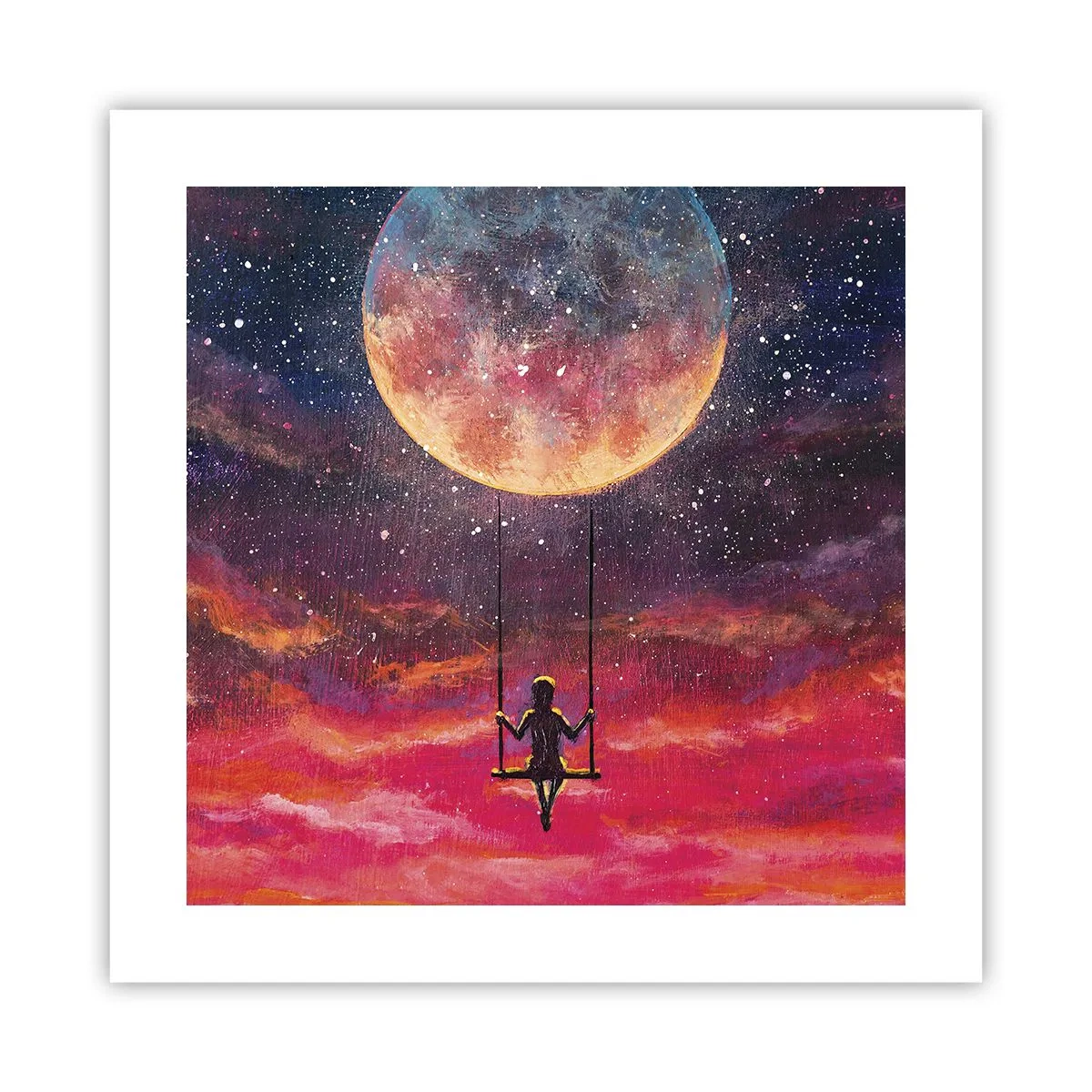 Plakat - Glæd dig i skyerne - 40x40 cm