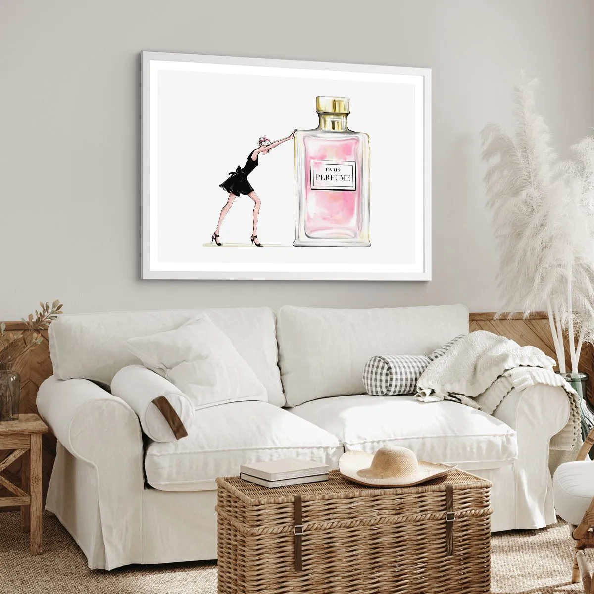 Plakat i hvid ramme - Essensen af kvindelighed - 50x40 cm