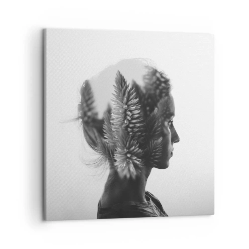 Lærredstryk - Billede på lærred - Dame af fyrreskoven - 50x50 cm