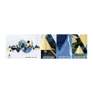 Fototapet Prøve Standard Eco - Geometrisk landskab - Abstraktion, Bjerge, Stykke - 100x30 cm