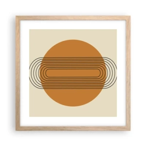 Plakat i ramme af lyst egetræ - Den perfekte plan - 40x40 cm