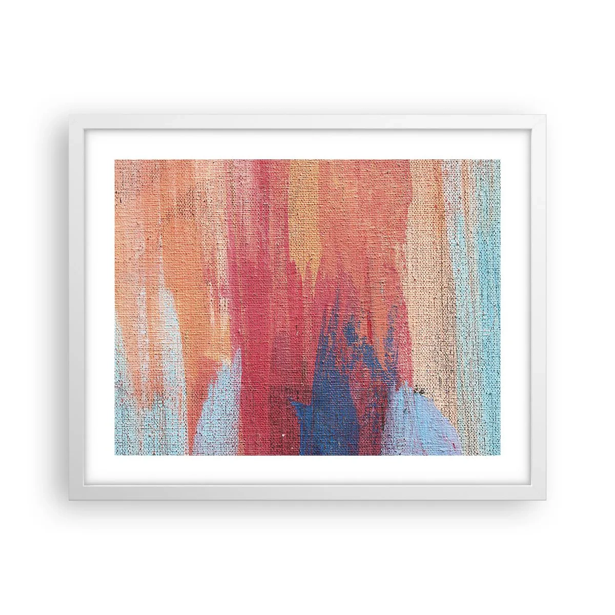 Plakat i hvid ramme - Lad en regnbue flyde - 50x40 cm