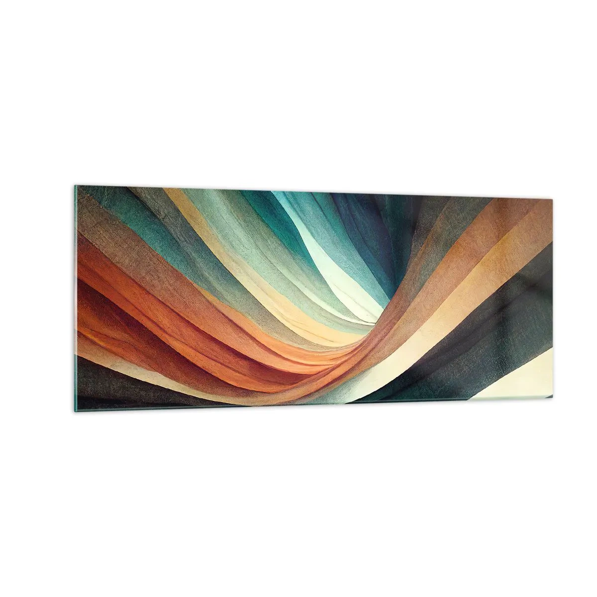 Billede på glas - Vævet af farver - 100x40 cm