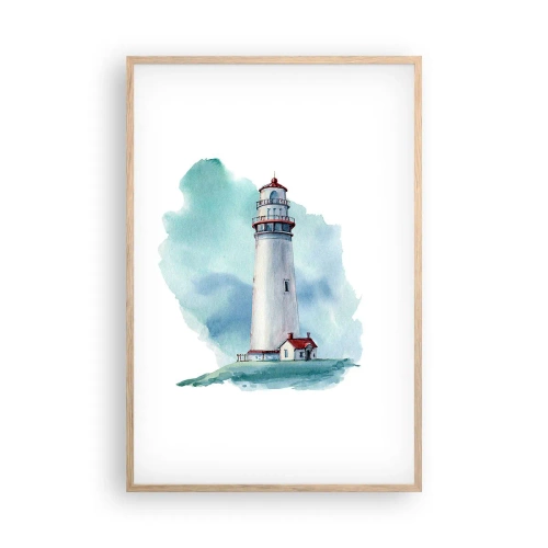 Plakat i ramme af lyst egetræ - Det blås blide søster - 61x91 cm