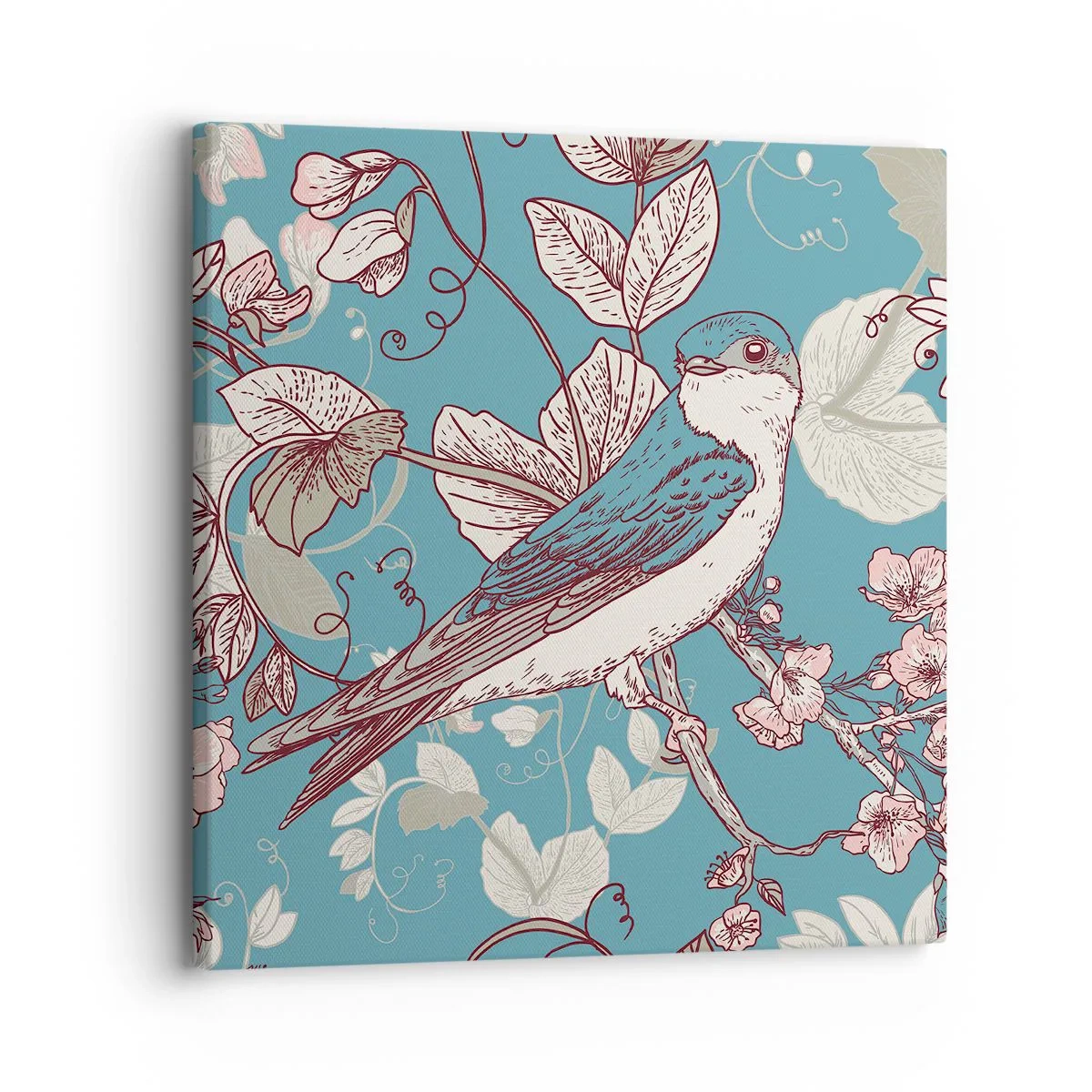 Lærredstryk - Billede på lærred - I de hvide skove kvidrende og sølvfarvede - 30x30 cm