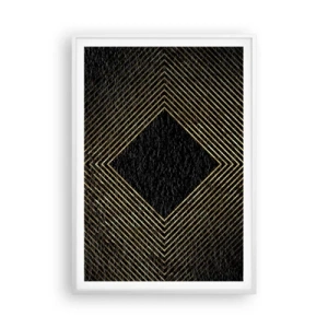 Plakat i hvid ramme - Geometri i glamour-stil - 70x100 cm