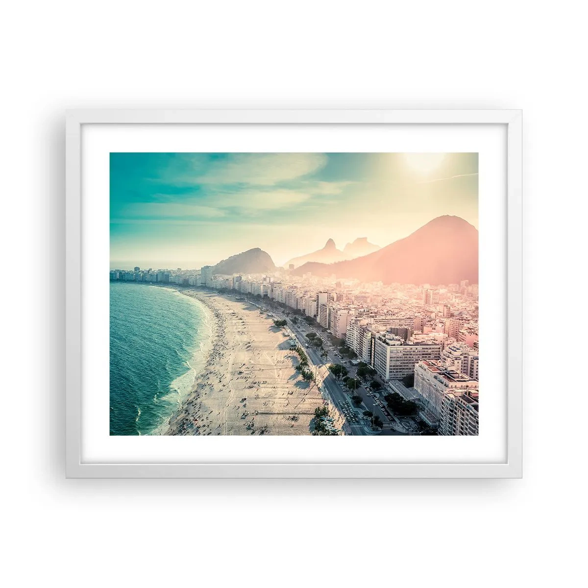 Plakat i hvid ramme - Evig ferie i Rio - 50x40 cm