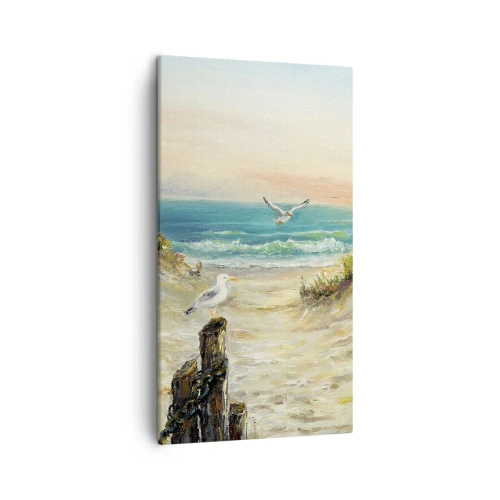 Lærredstryk - Billede på lærred - Vindstille tilbagetog - 45x80 cm