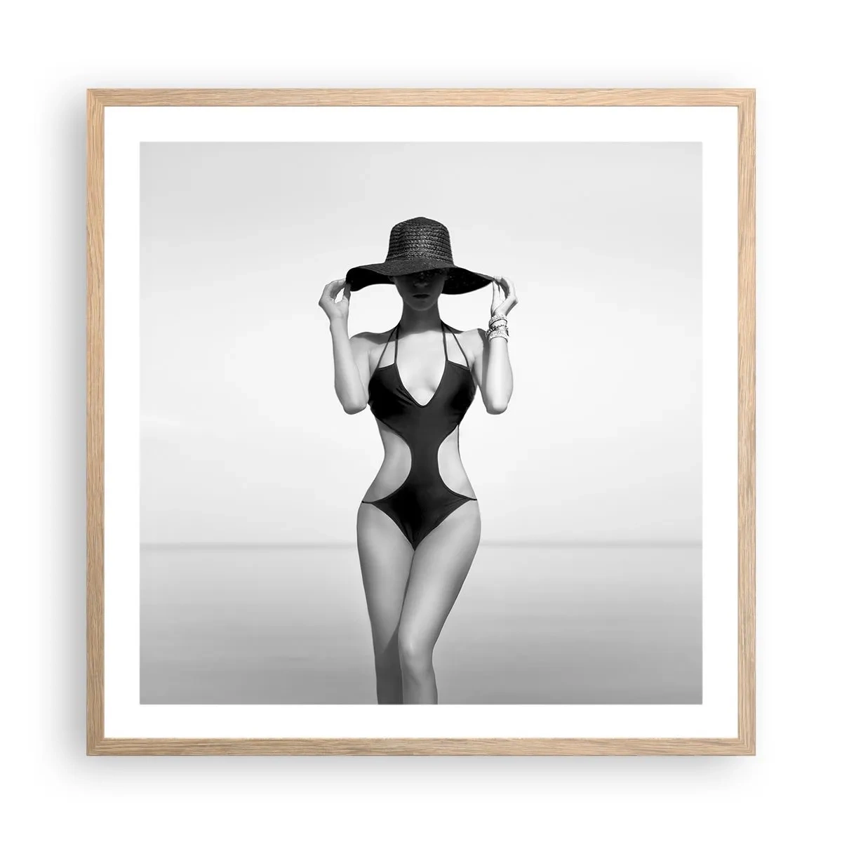 Plakat i ramme af lyst egetræ - Mit navn er Elegance - 60x60 cm