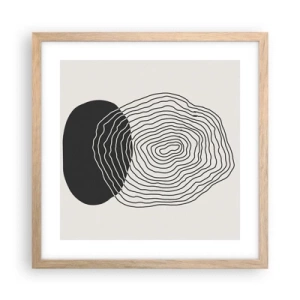 Plakat i ramme af lyst egetræ - Varighed og vibration - 40x40 cm