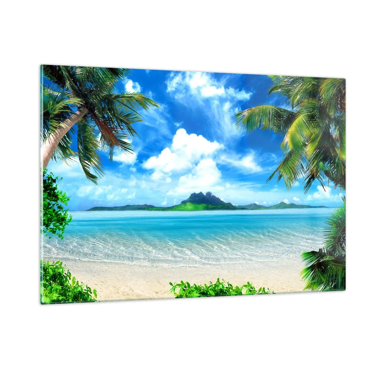 Billede på glas - Azur i troperne - 120x80 cm
