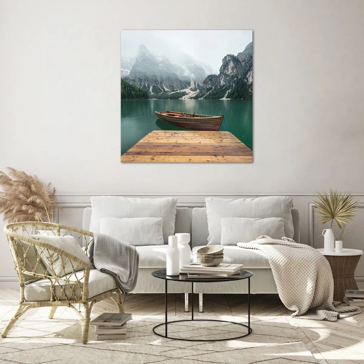 Billede på glas - "Og stolte pander" - 70x70 cm