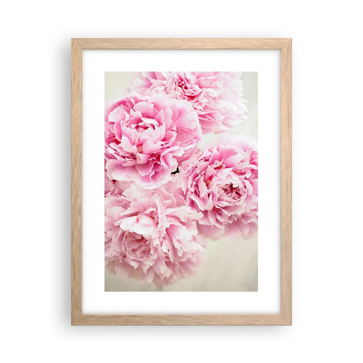 Plakat i ramme af lyst egetræ - I lyserød glamour - 30x40 cm