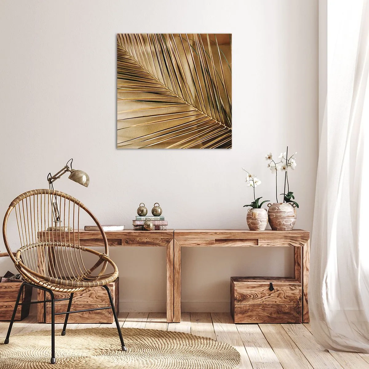 Lærredstryk - Billede på lærred - Naturlig kolonnade - 70x70 cm