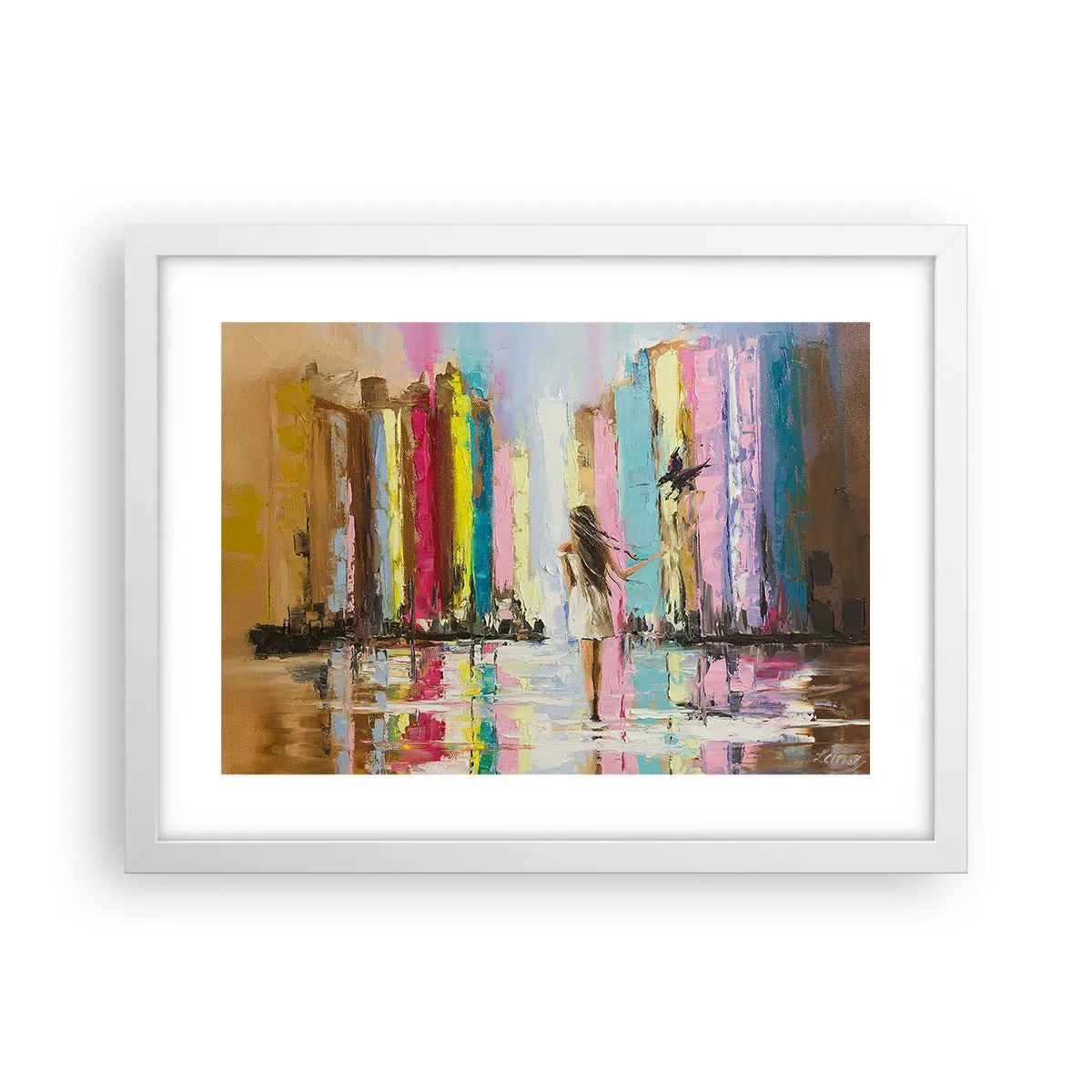 Plakat i hvid ramme - Følg mig - 40x30 cm