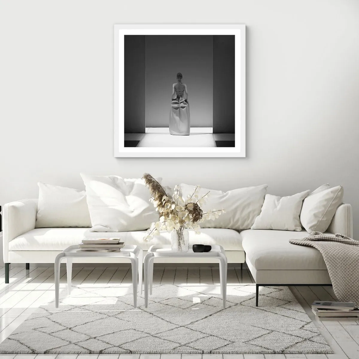 Plakat i hvid ramme - Raffineret enkelhed - 30x30 cm