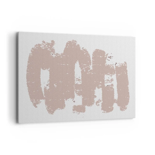 Lærredstryk - Billede på lærred - Abstraktion i sart rosa - 100x70 cm