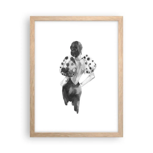 Plakat i ramme af lyst egetræ - Den gik lige forbi - 30x40 cm