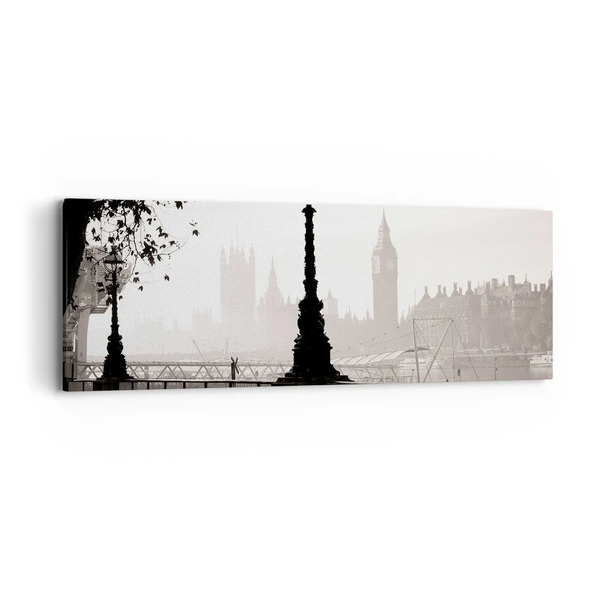 Lærredstryk - Billede på lærred - London morgen - 90x30 cm