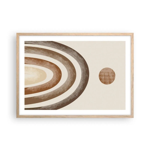 Plakat i ramme af lyst egetræ - I en galakse langt, langt væk - 70x50 cm